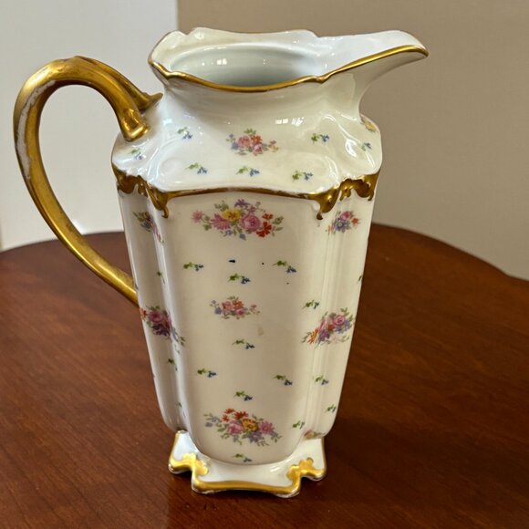 Vintage Goa France Floral Pitcher Limoges - Picture 4 of 11